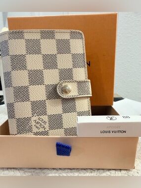 LV Damier Azur Port Feuille Vienoise French Purse Wallet, Dusty, Box,  Apogée